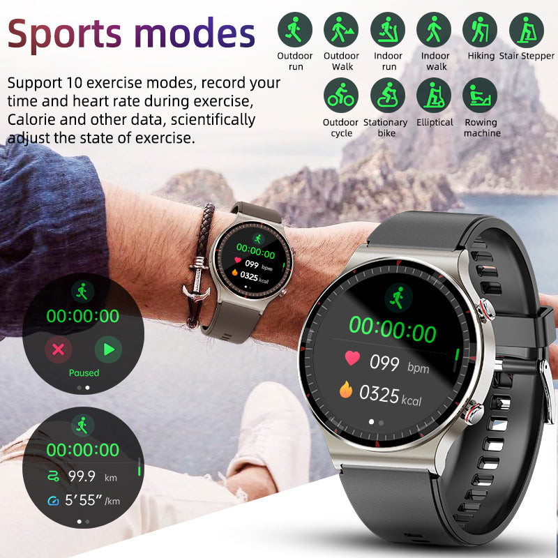 FITAOS 2025 New ECG+PPG Full Touch Screen Smart Watch with Blood Oxygen Blood Pressure Heart Rate