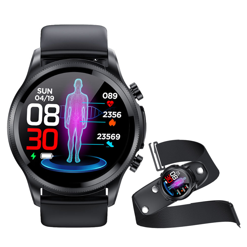 Fitaos Blood Glucose Monitor HD Touch Chest Patch Instant ECG Analysis Sports Smart Watch