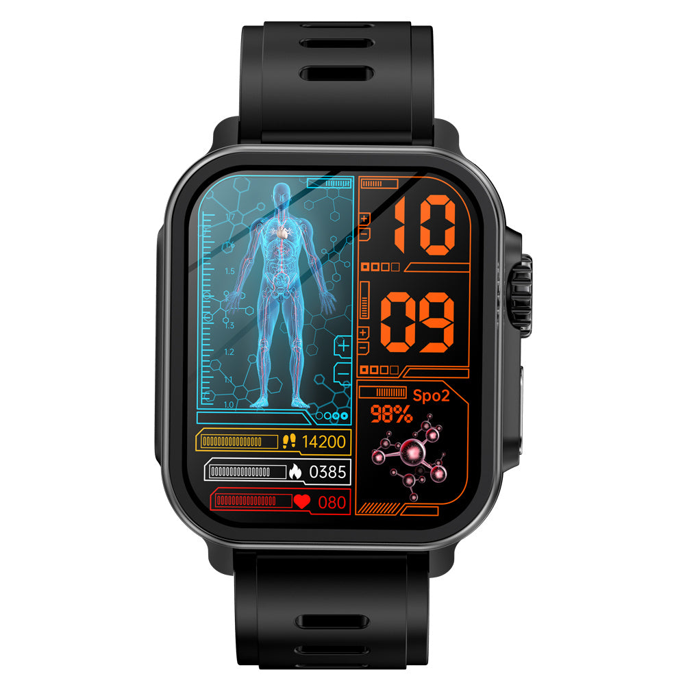 FITAOS VEE Bluetooth Call ECG/EKG Blood Oxygen Heart rate Blood Sugar Monitoring Music SmartWatch
