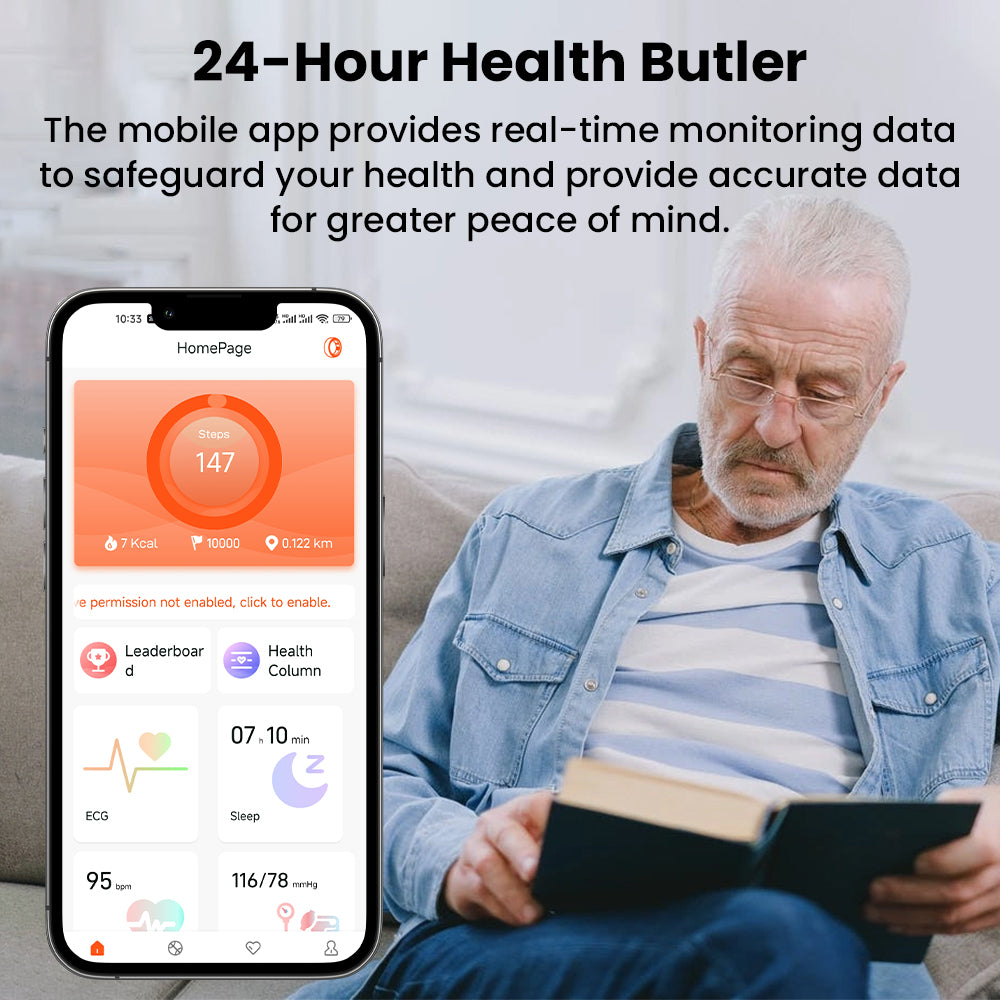 FITAOS R08 Blood Glucose ECG/EKG Blood Pressure Monitoring AI Health Analysis Smart Ring