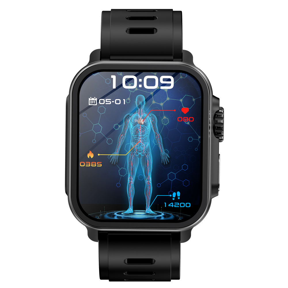 FITAOS VEE Bluetooth Call ECG/EKG Blood Oxygen Heart rate Blood Sugar Monitoring Music SmartWatch