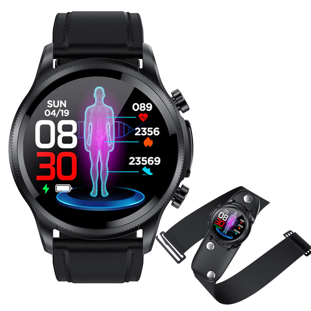 Fitaos Blood Glucose Monitor HD Touch Chest Patch Instant ECG Analysis Sports Smart Watch