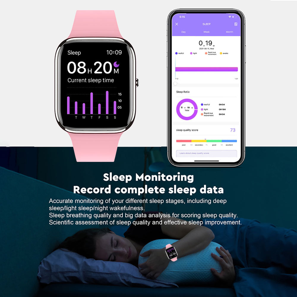 FITAOS Blood Pressure Blood oxygen Blood Sugar Monitoring Bluetooth Talk Smartwatch