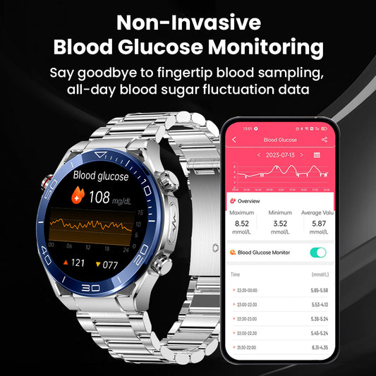 FITAOS ECG Blood Glucose Blood Pressure Monitoring Bluetooth Talk Sports Smartwatch