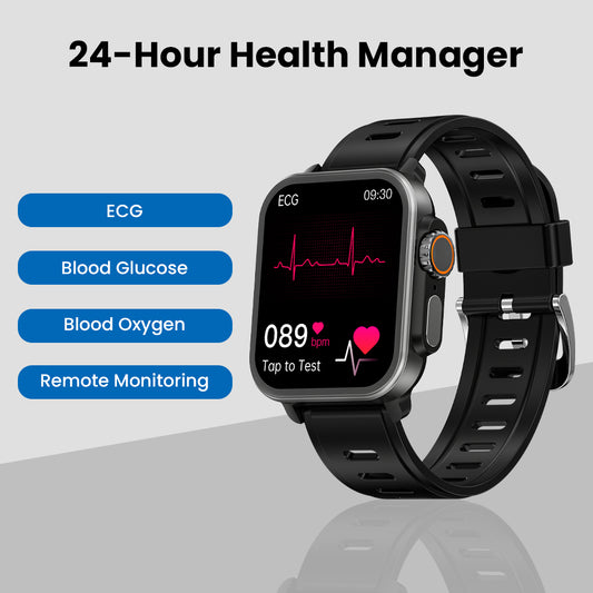 Fitaos VEE ECG/EKG Blood Glucose Blood Oxygen Heart Rate Monitoring Sport SmartWatch