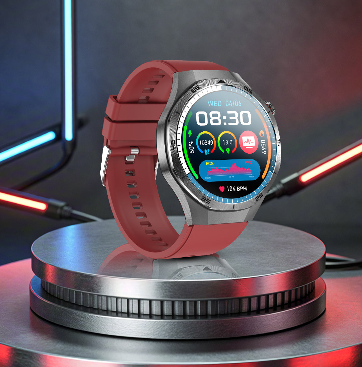 Fitaos P05 ECG Blood glucose Sos Uric acid cholesterol Stress monitoring Smartwatch