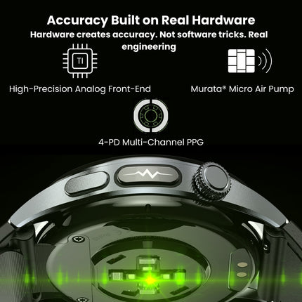 Fitaos Max 6 High-end Flagship Air Pump Blood Pressure ECG Blood Sugar Blood Oxygen Monitoring SmartWatch