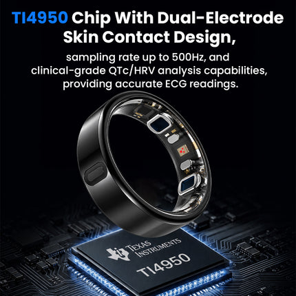 Fitaos V8 High-end Flagship Blood Glucose ECG/EKG Blood Pressure Monitoring AI Health Analysis Smart Ring