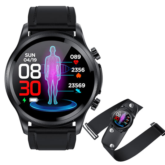 Fitaos Blood Glucose Monitor HD Touch Chest Patch Instant ECG Analysis Sports Smart Watch