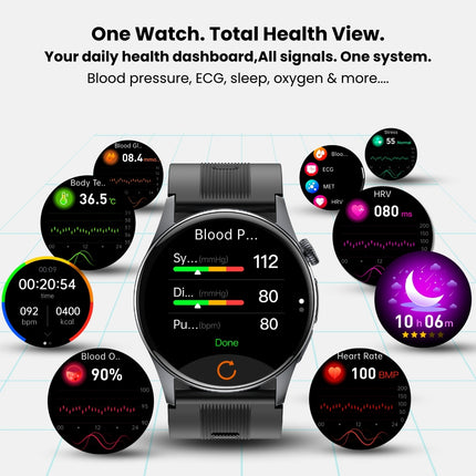 Fitaos Max 6 High-end Flagship Air Pump Blood Pressure ECG Blood Sugar Blood Oxygen Monitoring SmartWatch