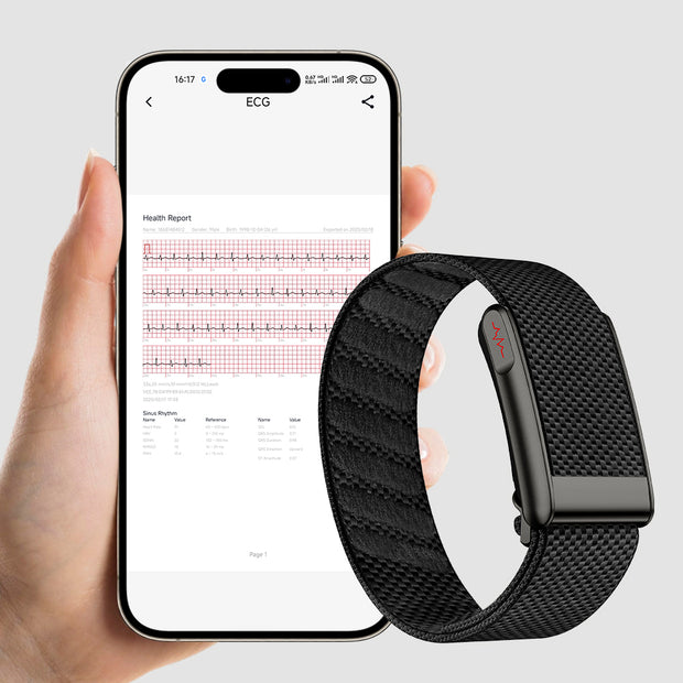 Precise ECG monitoringone-click sharing ofhealth reports.