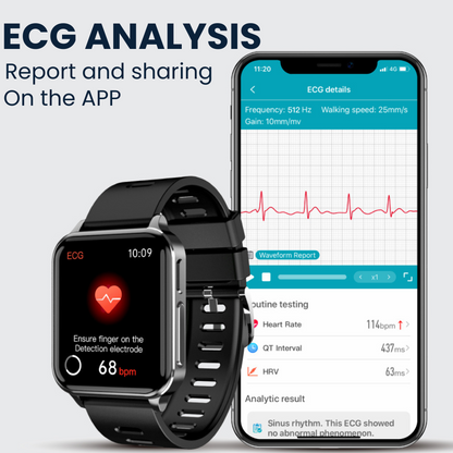 CFDA Certification Health ECG  Smartwatch With Blood Oxygen Heart Rate Monitor Sleep Monitoring Health Tracker Watch