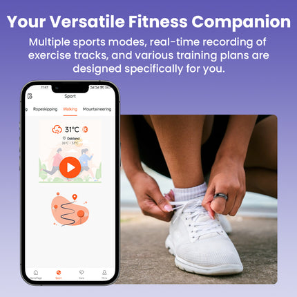 FITAOS R08 Blood Glucose ECG/EKG Blood Pressure Monitoring AI Health Analysis Smart Ring