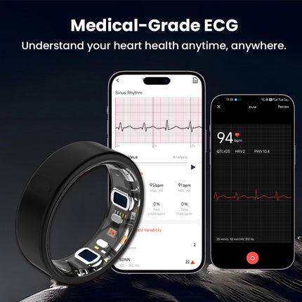 FITAOS V8 High-end Flagship Blood Glucose ECG/EKG Blood Pressure Monitoring AI Health Analysis Smart Ring
