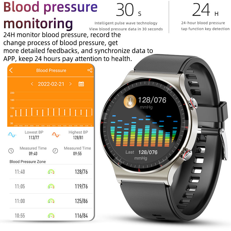 FITAOS ECG Blood Oxygen Heart rate Health  Monitoring Smart Watch VKG08 for Women or Men